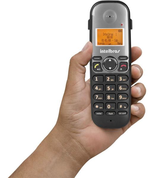 Imagem de Telefone Sem Fio Preto Intelbras Viva Voz Longo Alcance e 1 Ramal