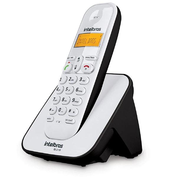 Imagem de Telefone sem fio ts 3110 branco e preto intelbras