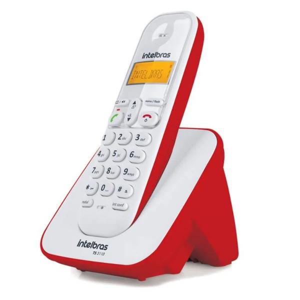 Imagem de Telefone Sem Fio TS 3110 Vermelho Intelbras