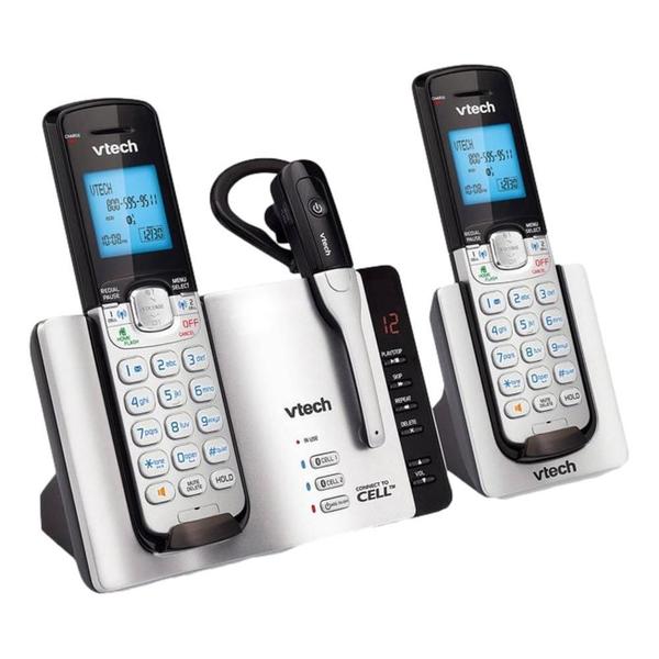 Imagem de Telefone Sem Fio Vtech 2 Bases Dect 6.0 + Base Extra Prata