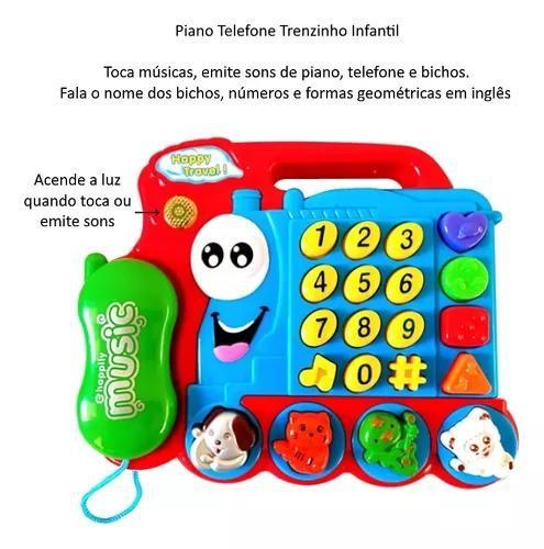 Imagem de Telefone Trem / Trenzinho Musical Infantil  Com Luz  e som A Pilha Na Caixa.