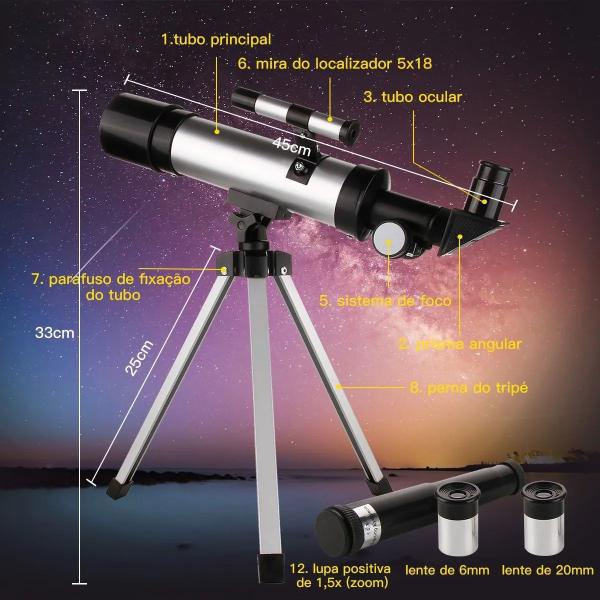 Imagem de Telescópio Alta Qualidade + Lente Pratica Boa Resolução