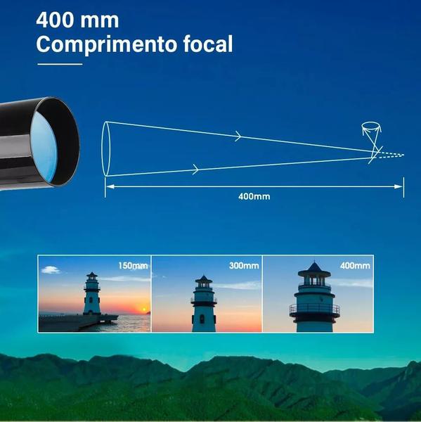 Imagem de Telescópio Astronômico Com Abertura De 60 mm Para Adultos e Crianças Refrator Portátil Com Óptica Multi-revestida Interlar Observação Terrestre