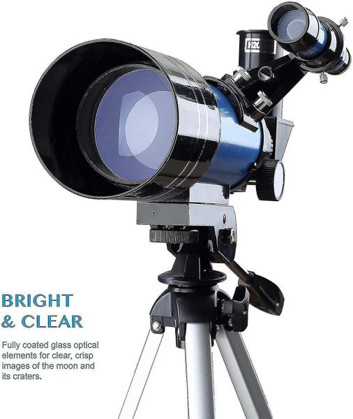 Imagem de Telescópio binóculos para crianças Telescópio astronômico de 70 mm com adaptador de telefone filtro de lua erguendo ocular e