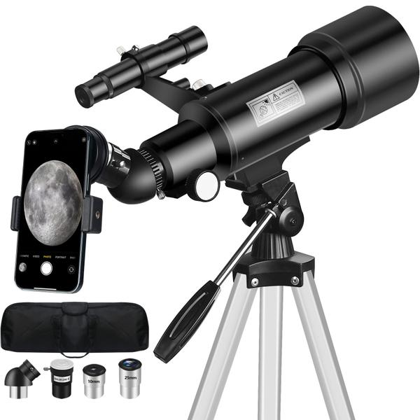 METEO セット Telescópio Mijiaowatch 70 mm de abertura 400 mm com tripé e