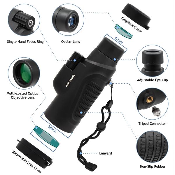 Imagem de Telescópio monocular Astromania 8X42 HD K9 Prism à prova d'água