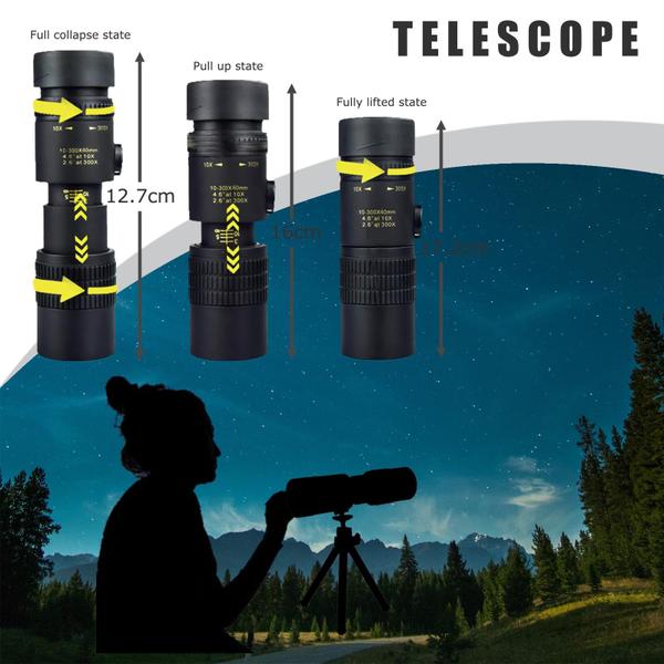 Imagem de Telescópio monocular Ghiguo 30x40 com zoom de alta potência com tripé