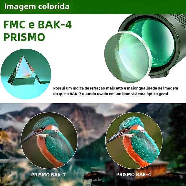 Telescópio Monocular HD com Zoom 80x100 - Portátil para Caça e Camping - com Tripé Imagem de Telescópio Monocular HD com Zoom 80x100 - Portátil para Caça e Camping - com Tripé
