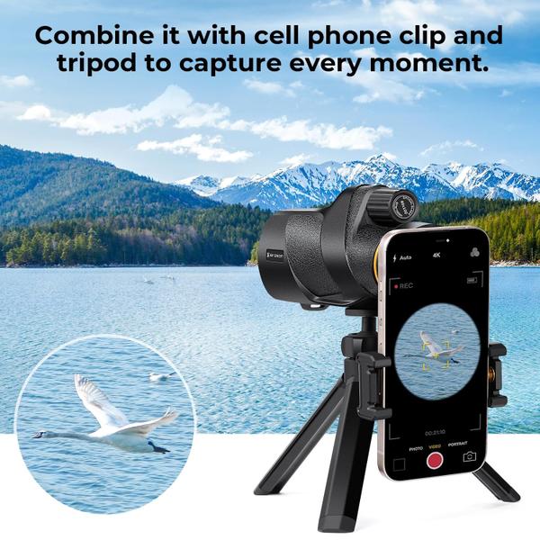 Imagem de Telescópio monocular K&F Concept 80x100 com adaptador de smartphone