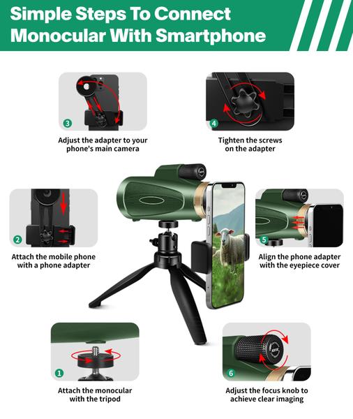 Imagem de Telescópio monocular MD.LIFE 80x100 HD para adultos com tripé