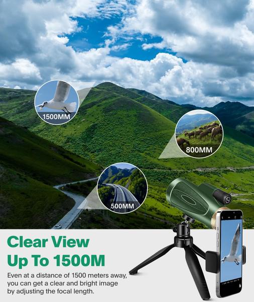 Imagem de Telescópio monocular MD.LIFE 80x100 HD para adultos com tripé