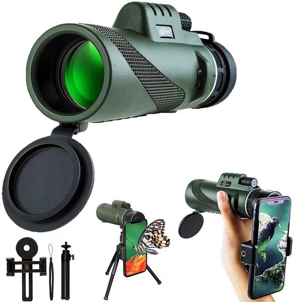 Imagem de Telescópio monocular OMDS 12x50 de alta potência com adaptador de smartphone