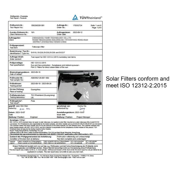 Imagem de Telescópio solar SVBONY SV510, refrator de 60 mm com filtro solar