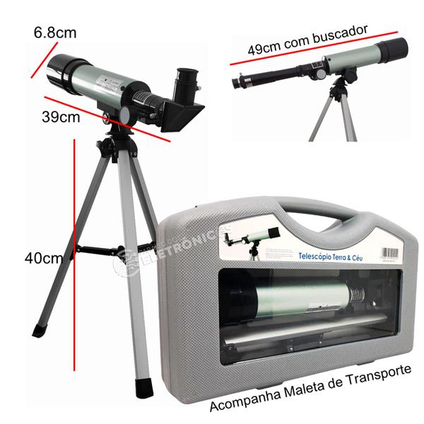 Imagem de Telescópio Terra E Céu Astronômico Refrator Luneta O Melhor Fácil E Prático Manusear LE2054