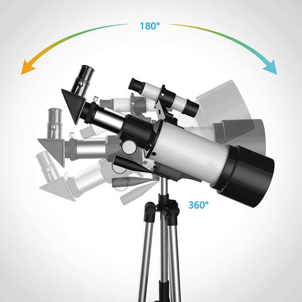 Imagem de Telescópios para o Telescópio Adulto de Astronomia Crianças Iniciantes Adultos 15x-150x 70/300 FMC Telescópio Óptico Refractor com Tripé, Adaptador telefônico, Escopo do Localizador, Filtro lunar,(branco)