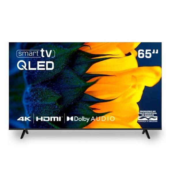 Televisão Smart TV HQ 50, 55 ou 65 QLED 4K UHD, Dolby Audio, WiFi, Bluetooth, 3 HDMI, 2 USB, HDR, LED Bivolt