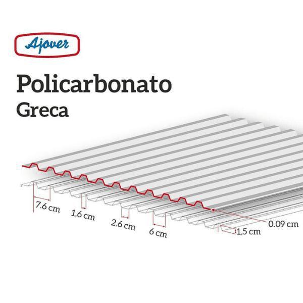 Imagem de Telha Ajover Policarbonato Greca 2,44x0,99m Cristal