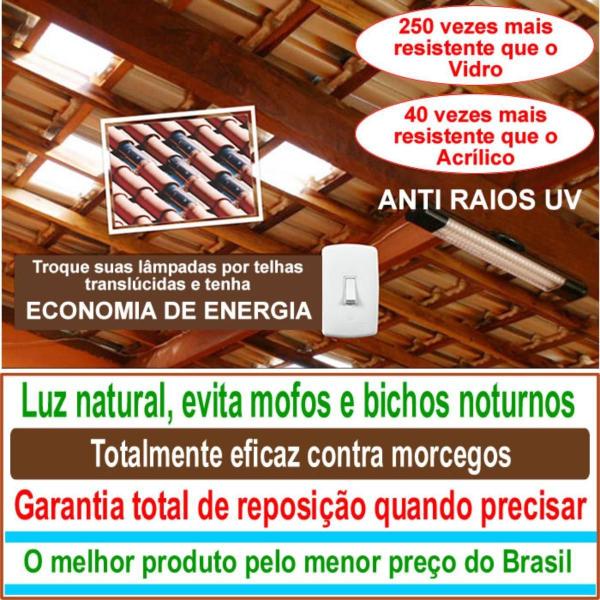 Imagem de Telha Americana Policarbonato Transparente 8 Peças