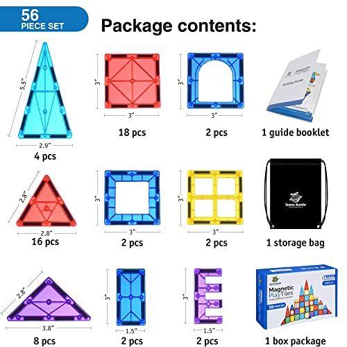 Imagem de Telhas Magnéticas 56pcs - O Conjunto De Partida Final! Brinquedo para 3 4 5 6 7 8 Anos Meninos e Meninas - Crianças & Crianças, Blocos de Construção Magnética, BRINQUEDO DE CONSTRUÇÃO EDUCACIONAL STEM, Grande Presente para Crianças de 3 a 8 anos!