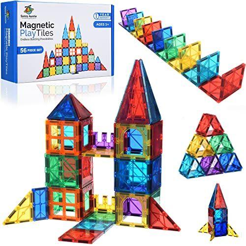 Imagem de Telhas Magnéticas 56pcs - O Conjunto De Partida Final! Brinquedo para 3 4 5 6 7 8 Anos Meninos e Meninas - Crianças & Crianças, Blocos de Construção Magnética, BRINQUEDO DE CONSTRUÇÃO EDUCACIONAL STEM, Grande Presente para Crianças de 3 a 8 anos!