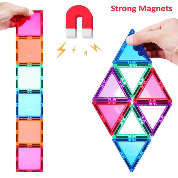Telhas Magnéticas STEM Brinquedos Educacionais Ímãs para Crianças Blocos Magnéticos 3D para Crianças Criatividade Presentes Brinquedos para 3 4 Meninos e Meninas de 6 Anos - PLUMIA Imagem de Telhas Magnéticas STEM Brinquedos Educacionais Ímãs para Crianças Blocos Magnéticos 3D para Crianças Criatividade Presentes Brinquedos para 3 4 Meninos e Meninas de 6 Anos