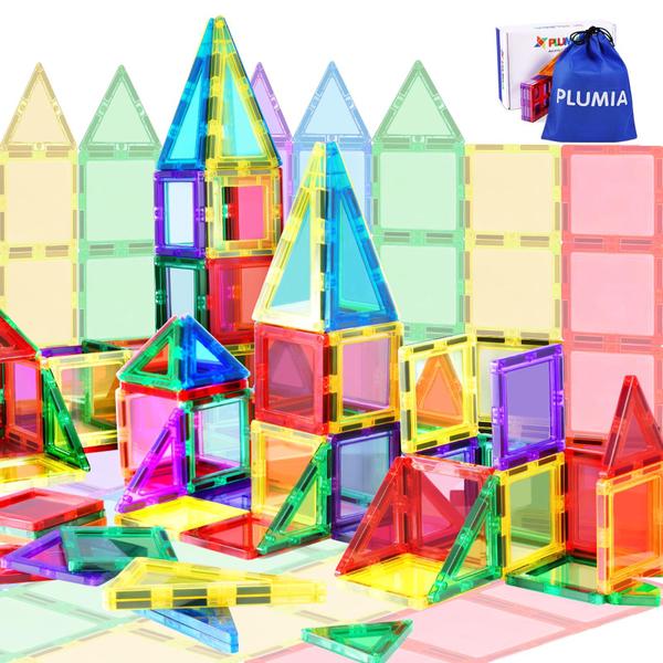 Telhas Magnéticas STEM Brinquedos Educacionais Ímãs para Crianças Blocos Magnéticos 3D para Crianças Criatividade Presentes Brinquedos para 3 4 Meninos e Meninas de 6 Anos - PLUMIA Imagem de Telhas Magnéticas STEM Brinquedos Educacionais Ímãs para Crianças Blocos Magnéticos 3D para Crianças Criatividade Presentes Brinquedos para 3 4 Meninos e Meninas de 6 Anos