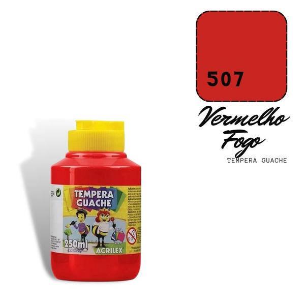 Imagem de Tempera Guache Acrilex 250ml Vermelho Fog