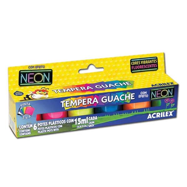 Imagem de Tempera guache neon 6p 15ml acrilex