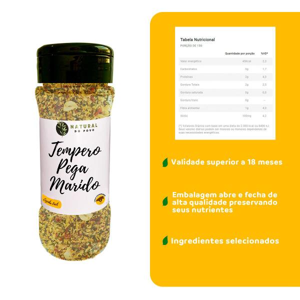 Tempero 100% Natural Pega Marido Em Grãos Qualidade Superior Kit 2 Pote com Dosador 40g - Natural do Povo Imagem de Tempero 100% Natural Pega Marido Em Grãos Qualidade Superior Kit 2 Pote com Dosador 40g