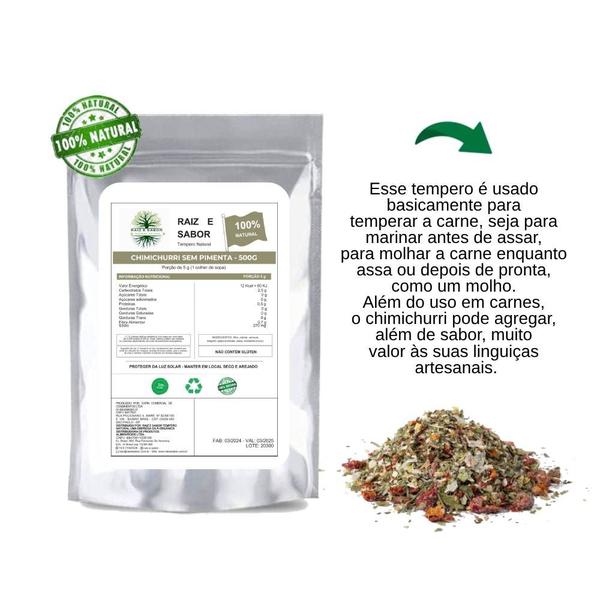 Tempero Chimichurri Sem Pimenta 500g Raiz e Sabor Imagem de Tempero Chimichurri Sem Pimenta 500g Raiz e Sabor