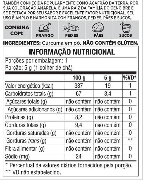 Imagem de Tempero Cúrcuma em Pó BR Spices Vidro 60G