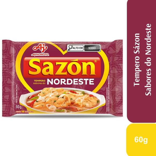 Tempero Em Pó Sazón Sabores Do Nordeste 60g Imagem de Tempero Em Pó Sazón Sabores Do Nordeste 60g