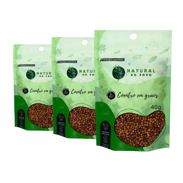 Imagem de Tempero Gourmet Coentro em Grãos Sabor Autentico Kit 3 Pouch 40g   