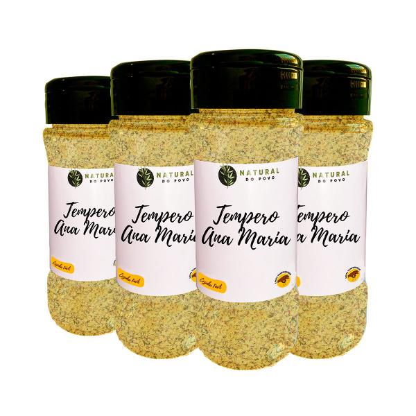 Tempero Importado Baiano Ingredientes Selecionados Pote com Dosador Kit 4 70g - Natural do Povo Imagem de Tempero Importado Baiano Ingredientes Selecionados Pote com Dosador Kit 4 70g