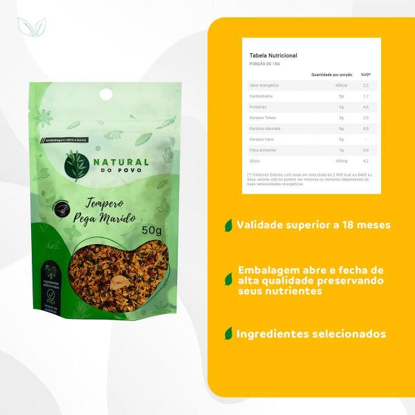 Tempero Importado Orgânico Pega Marido Alta Qualidade Kit 4 Pouch 50g - Natural do Povo Imagem de Tempero Importado Orgânico Pega Marido Alta Qualidade Kit 4 Pouch 50g