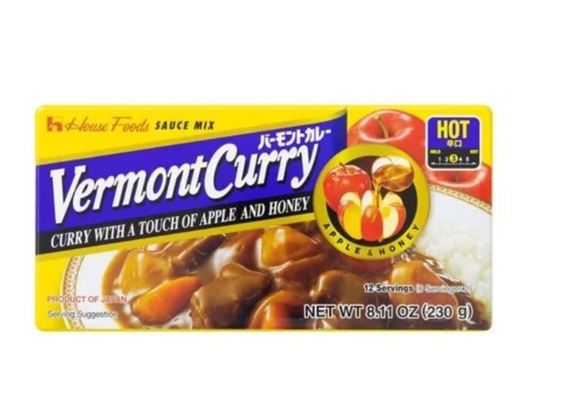 Tempero Japonês Curry Vermont Nível Picante 230G House Foods - S&B Imagem de Tempero Japonês Curry Vermont Nível Picante 230G House Foods
