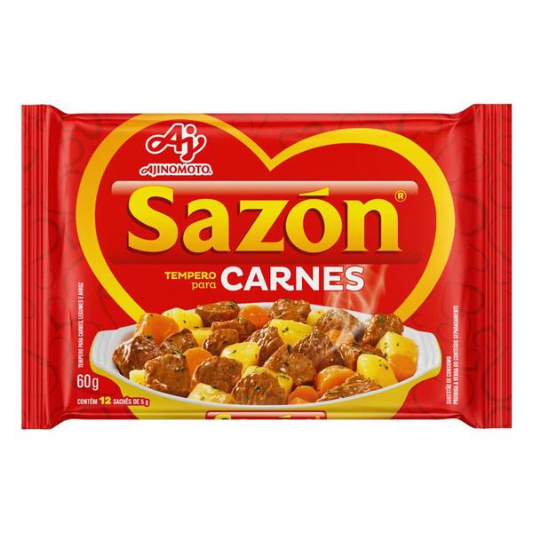 Tempero Sazon Carnes 60g 12un Imagem de Tempero Sazon Carnes 60g 12un
