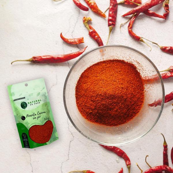 Tempero Selecionado Pimenta Caiena em Pó Premium Pouch 50g - Natural do Povo Imagem de Tempero Selecionado Pimenta Caiena em Pó Premium Pouch 50g