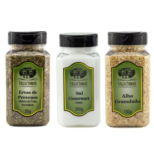 Temperos - Ervas de Provence, Sal Gourmet e Alho Granulado - Villa Cerroni Imagem de Temperos - Ervas de Provence, Sal Gourmet e Alho Granulado - Villa Cerroni