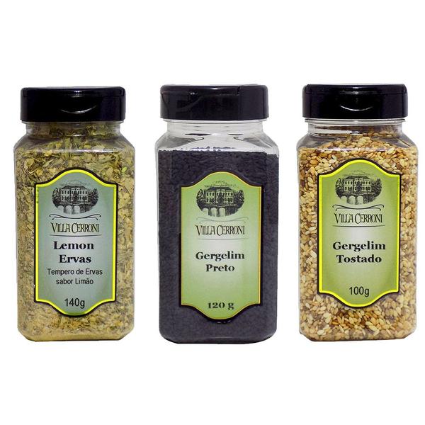 Temperos - Lemon Ervas, Gergelim Preto e Gergelim Tostado - Villa Cerroni Imagem de Temperos - Lemon Ervas, Gergelim Preto e Gergelim Tostado - Villa Cerroni