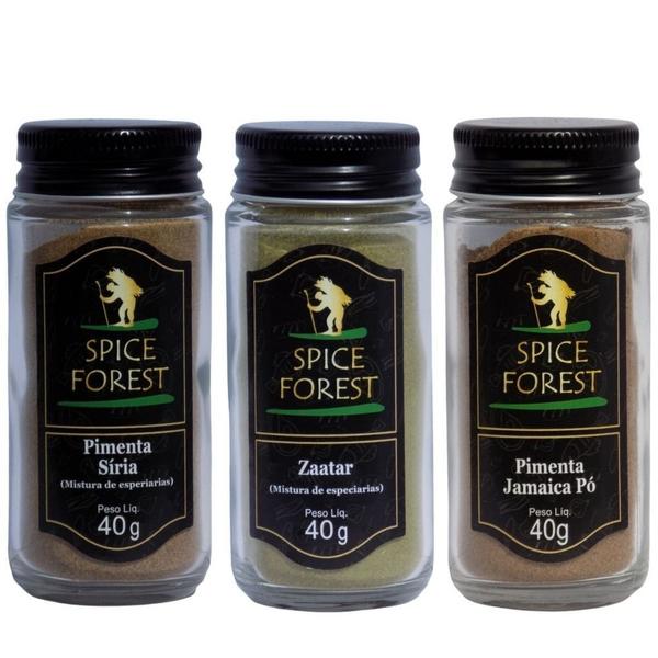Temperos - Pimenta Síria, Zaatar e Pimenta Jamaica em Pó - Spice Forest Imagem de Temperos - Pimenta Síria, Zaatar e Pimenta Jamaica em Pó - Spice Forest