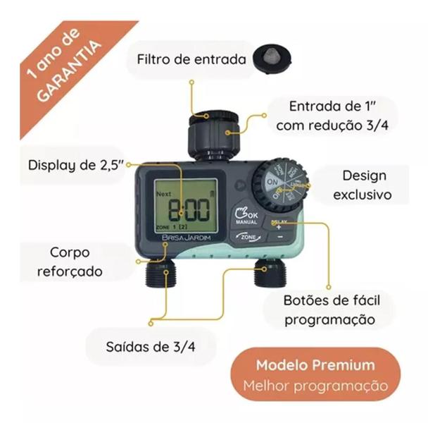 Imagem de Temporizador De Irrigação Automático Digital - 2 Saídas