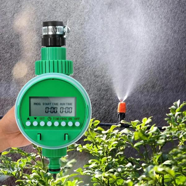 Imagem de Temporizador de Rega Automático para Jardim com Display LCD - Controlador de Irrigação e Válvula Eletrônica