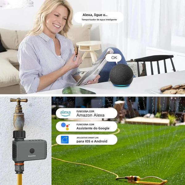 Imagem de Temporizador Inteligente de Água para Jardim com Wi-Fi - Irrigação Automática Remota