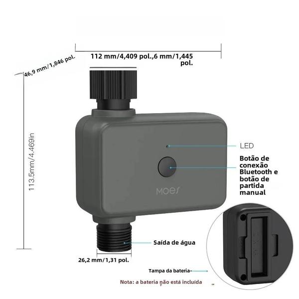 Imagem de Temporizador Inteligente de Irrigação Automática com Bluetooth e Tuya - Programação Inteligente