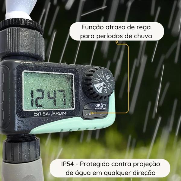 Imagem de Temporizador Irrigação Programável Automático Hortas Jardins