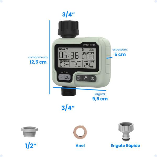 Imagem de Temporizador Irrigação Programável Digital Para Horta Jardim