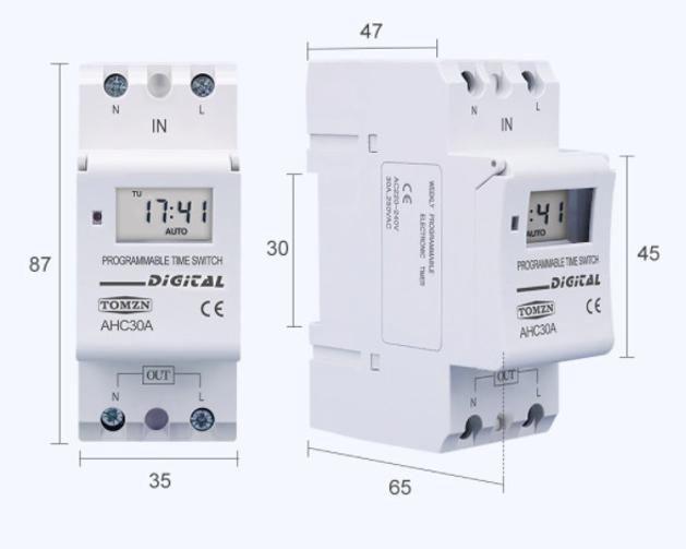 Imagem de Temporizador Timer Digital Fixação Trilho Din 110V 30A Tomzn