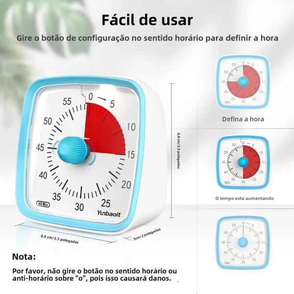 Imagem de Temporizador Visual Com Luz Noturna Contagem Regressiva De 60 Minutos Para Crianças E Adultos