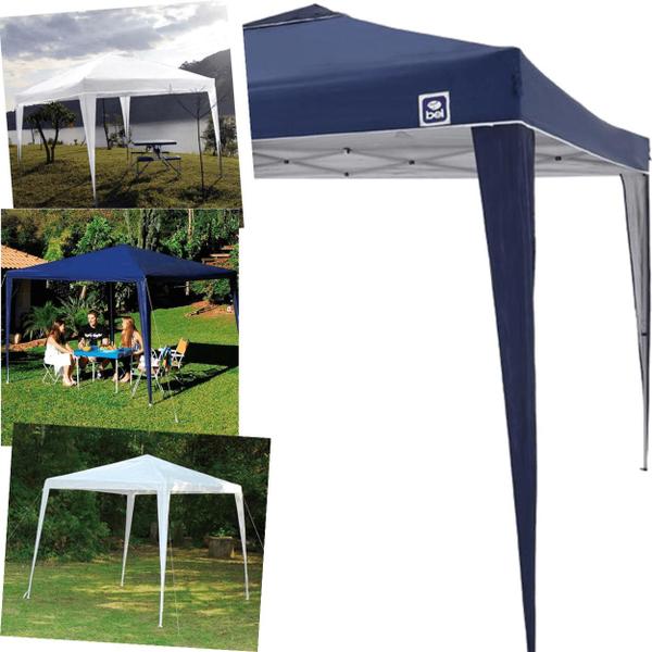 Imagem de Tenda 3x3m Dobrável Sanfona Poliéster Gazebo Alumínio Praia Azul - Belfix